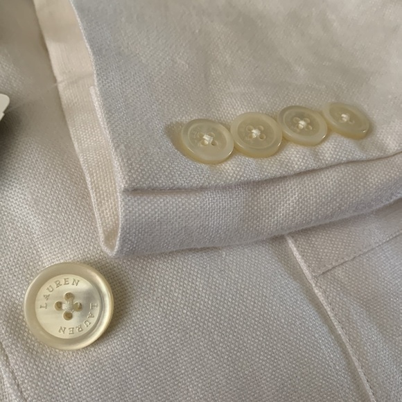 Lauren Ralph Lauren 100% Linen White Blazer New With Tags Size 14 - Picture 12 of 14